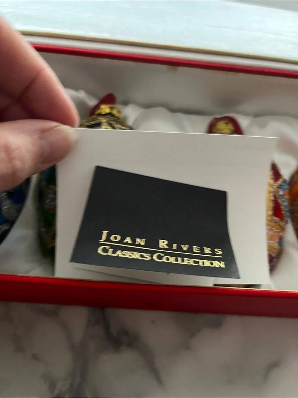 Joan Rivers Classic Russian Fabergé inspired Egg ornaments set of four